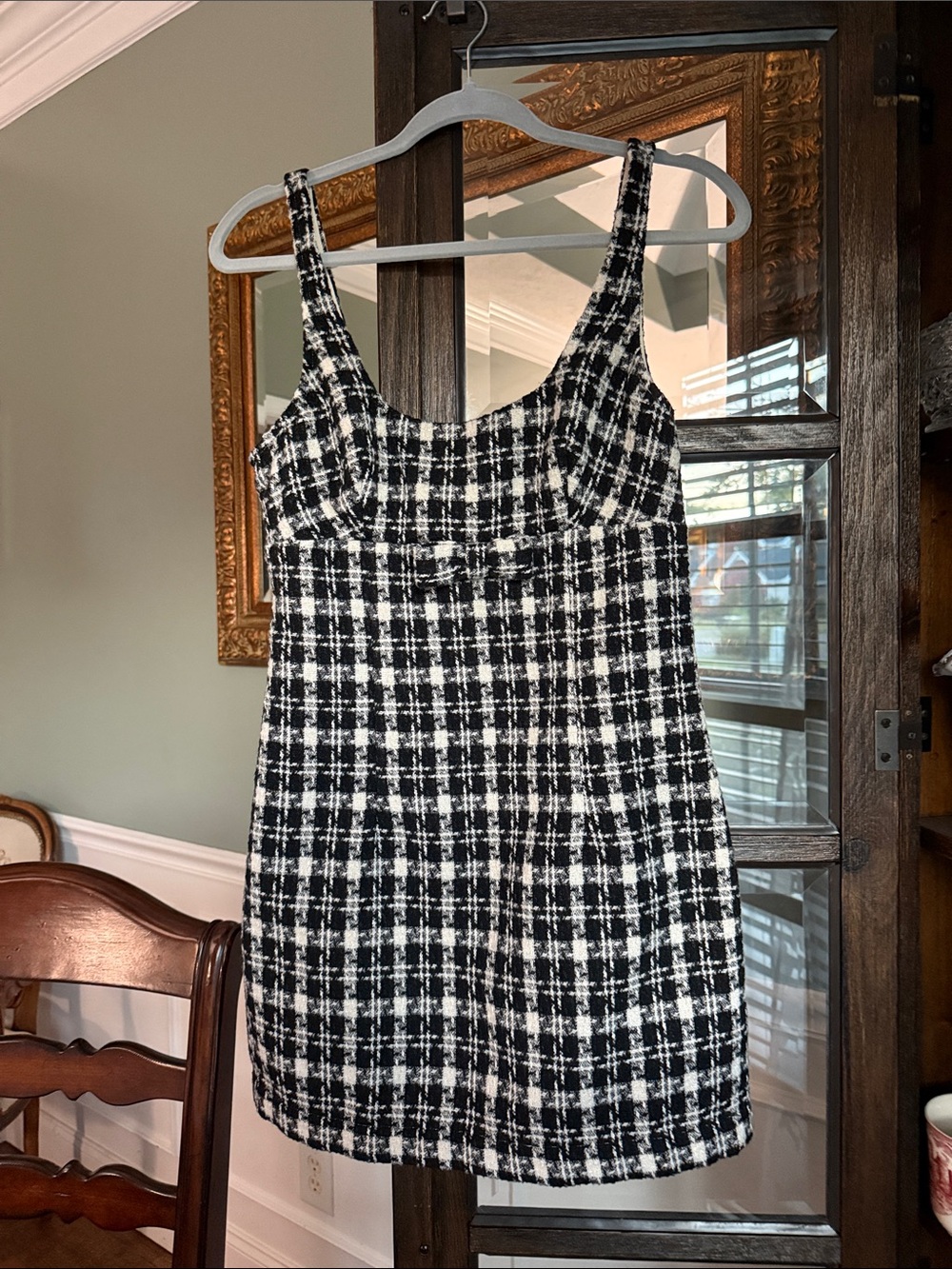 Urban Outfitters Black and White Tweed Mini Dress Size M